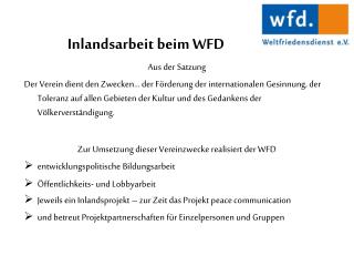 Inlandsarbeit beim WFD