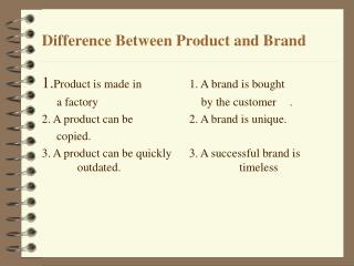 Difference Between Product and Brand