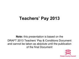 Teachers’ Pay 2013