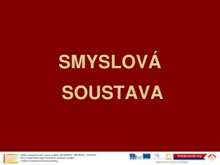 SMYSLOVÁ SOUSTAVA