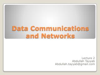 Data Communications and Networks