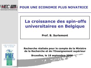 POUR UNE ECONOMIE PLUS NOVATRICE