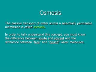 Osmosis