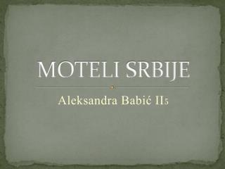 MOTELI SRBIJE