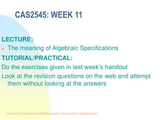 CAS2545: WEEK 11