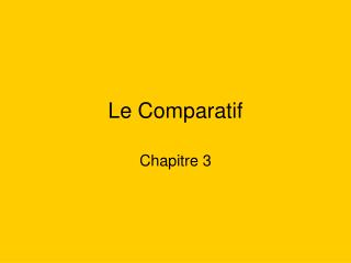 Le Comparatif