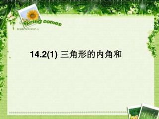 14.2(1) 三角形的内角和