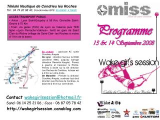 Programme 13 &amp; 14 Septembre 2008