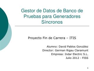 Gestor de Datos de Banco de Pruebas para Generadores Síncronos