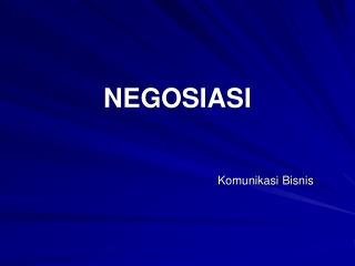 NEGOSIASI