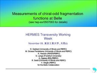 Measurements of chiral-odd fragmentation functions at Belle