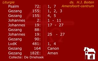 Liturgie	 ds. H.J. Boiten		Amersfoort-centrum