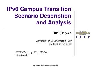 IPv6 Campus Transition Scenario Description and Analysis