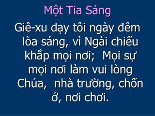 Một Tia Sáng