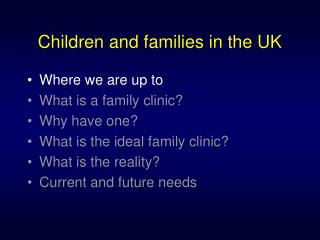 Children and families in the UK
