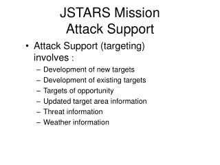 JSTARS Mission Attack Support