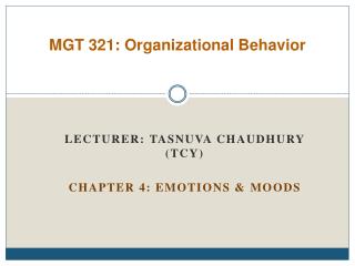 MGT 321 : Organizational Behavior