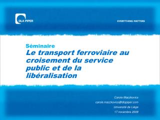 Séminaire Le transport ferroviaire au croisement du service public et de la libéralisation