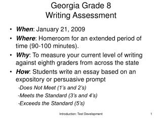 Georgia Grade 8 Writing Assessment