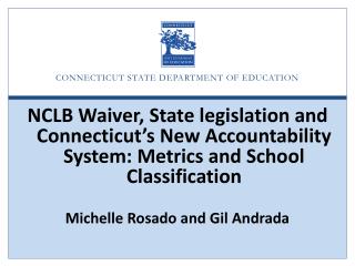 CONNECTICUT STATE DEPARTMENT OF EDUCATION