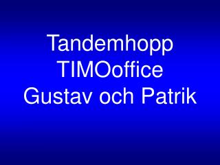 Tandemhopp TIMOoffice Gustav och Patrik