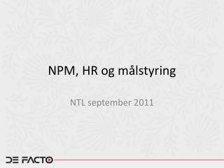 NPM, HR og målstyring