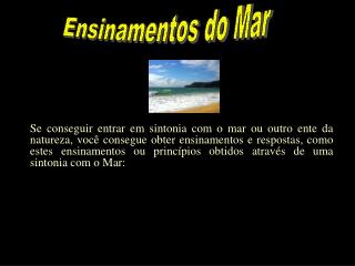 Ensinamentos do Mar