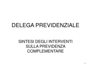 DELEGA PREVIDENZIALE