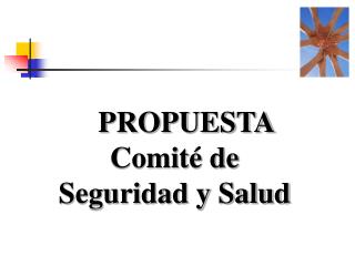 PROPUESTA Comité de Seguridad y Salud