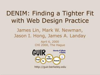 DENIM: Finding a Tighter Fit with Web Design Practice