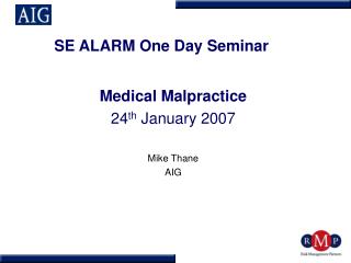 SE ALARM One Day Seminar