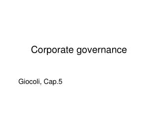 Corporate governance