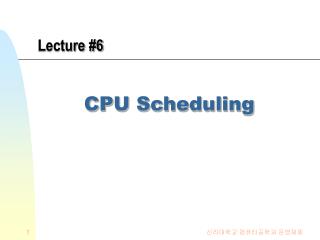 Lecture #6