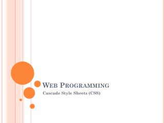Web Programming