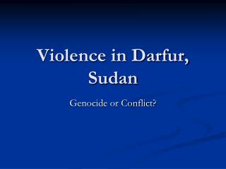 Violence in Darfur, Sudan