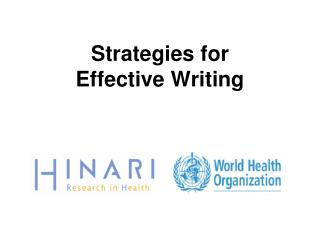 Strategies for Effective Writing