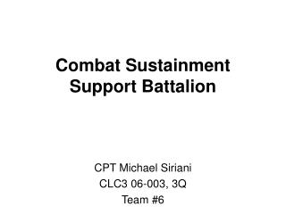 Combat Sustainment Support Battalion