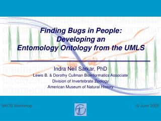 Finding Bugs in People: Developing an Entomology Ontology from the UMLS