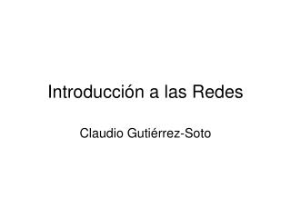 Introducción a las Redes