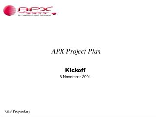 APX Project Plan