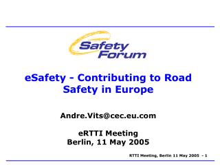 eSafety - Contributing to Road Safety in Europe