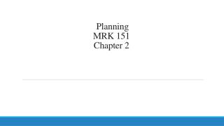 Planning MRK 151 Chapter 2