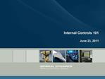 Internal Controls 101 June 23, 2011