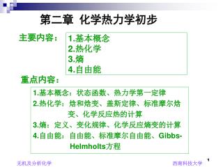 第二章 化学 热力学初步
