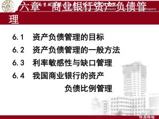 第六章 商业银行资产负债管理