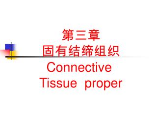 第三章 固有结缔组织 Connective Tissue proper