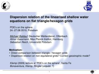 Dispersion relation of the linearised shallow water equations on flat triangle/hexagon grids