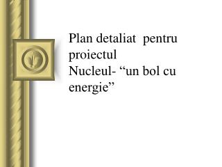 Plan detaliat pentru proiectul Nucleul- “un bol cu energie”