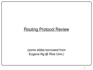 Routing Protocol Review
