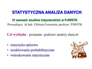 STATYSTYCZNA ANALIZA DANYCH